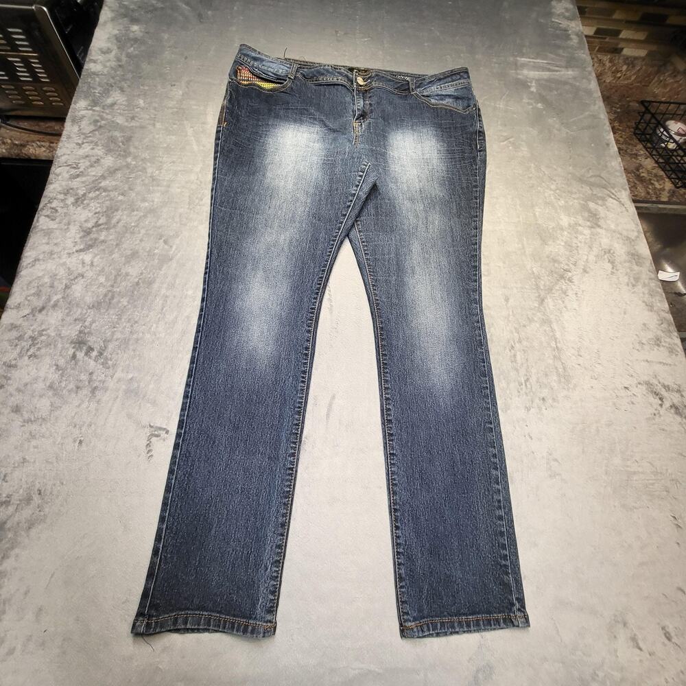 Rocawear Jeans Womens 22 Blue Hannah Skinny Leg Slim Stretch Medium Wash